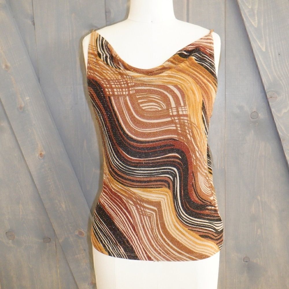 Sexy multi-warm hues shimmering top